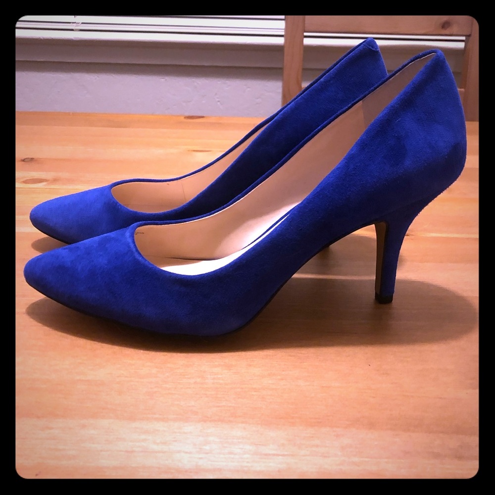 INC Blue Faux-Suede Pumps